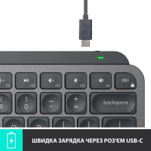 Купить Клавиатура Logitech MX Keys Mini Minimalist Wireless Illuminated Keyboard Graphite US 2.4GHZ/BT (920-010498) - фото 8