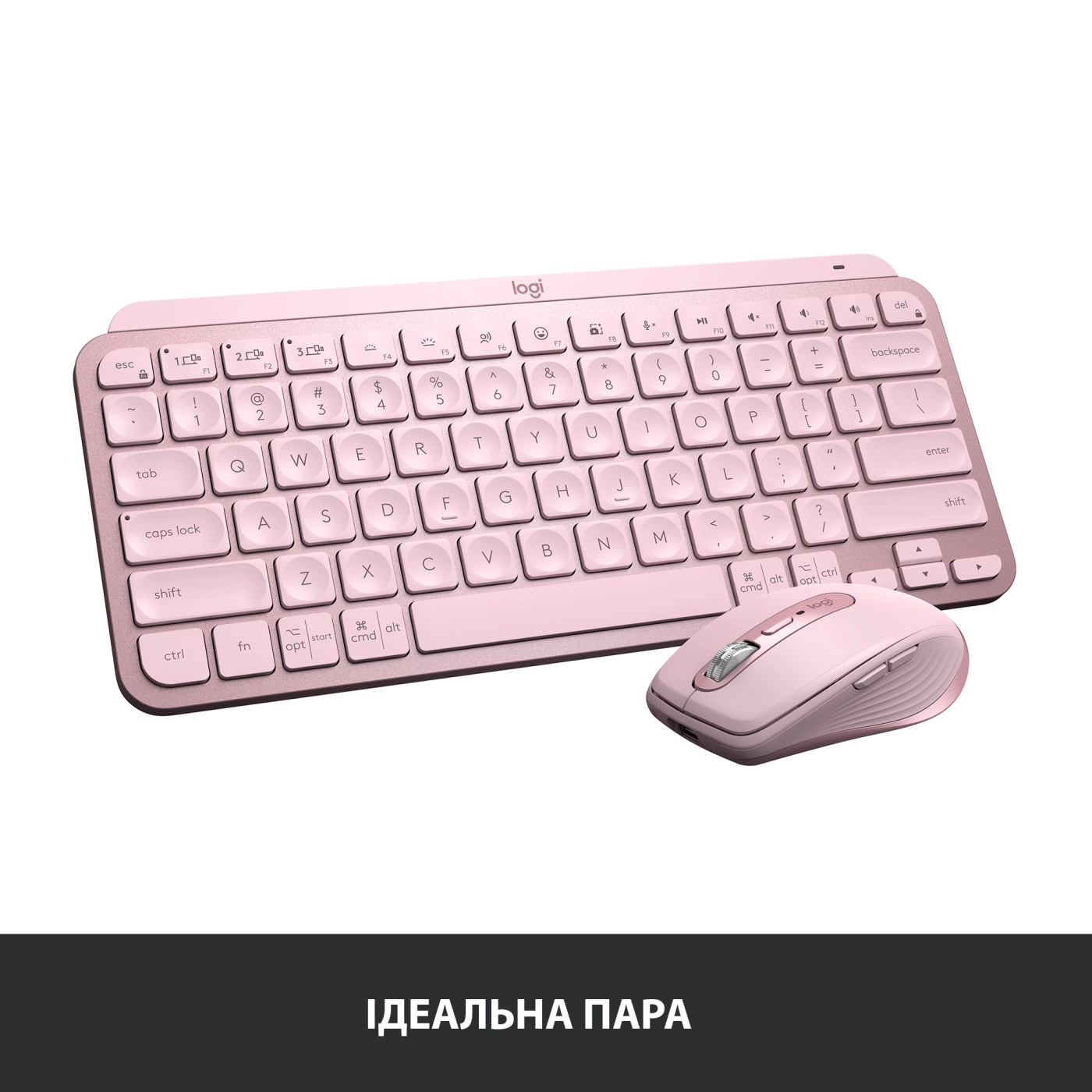 Купити Клавіатура Logitech MX Keys Mini Minimalist Wireless Illuminated Keyboard Rose US 2.4GHZ/BT (920-010500) - фото 10