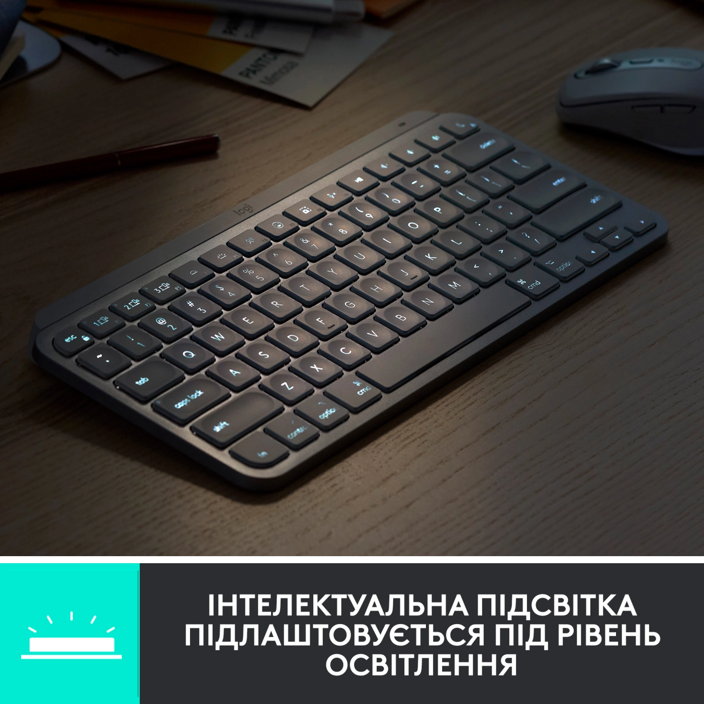Купити Клавіатура Logitech MX Keys Mini For Business Graphite US 2.4GHZ/BT (920-010608) - фото 4