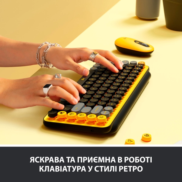 Купить Клавиатура Logitech POP Keys Wireless Mechanical Keyboard With Emoji Keys Blast US BT (920-010735) - фото 4
