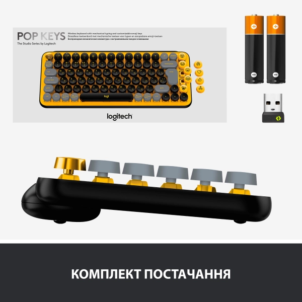 Купити Клавіатура Logitech POP Keys Wireless Mechanical Keyboard With Emoji Keys Blast US BT (920-010735) - фото 8