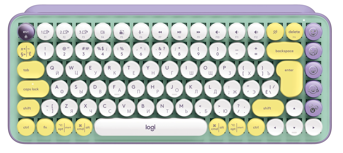 Купити Клавіатура Logitech POP Keys Wireless Mechanical Keyboard With Emoji Keys Daydream US BT (920-010736) - фото 1