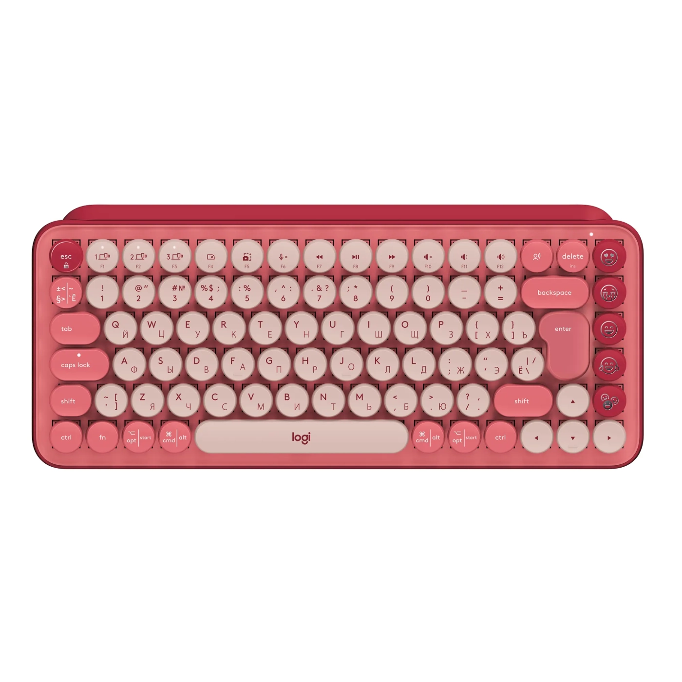 Купить Клавиатура Logitech POP Keys Wireless Mechanical Keyboard With Emoji Keys Heartbreaker US BT (920-010737) - фото 1