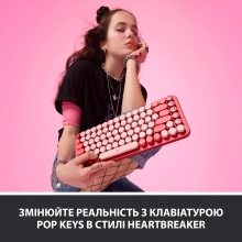 Купить Клавиатура Logitech POP Keys Wireless Mechanical Keyboard With Emoji Keys Heartbreaker US BT (920-010737) - фото 2