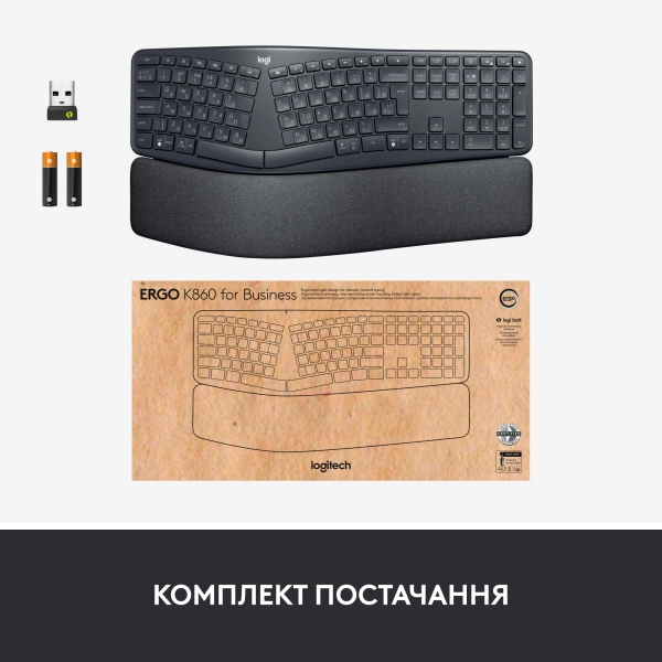 Купить Клавиатура Logitech ERGO K860 for business Graphite US 2.4GHZ/BT (920-010352) - фото 10