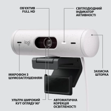 Купити Веб-камера Logitech Brio 500 Off White (960-001428) - фото 6