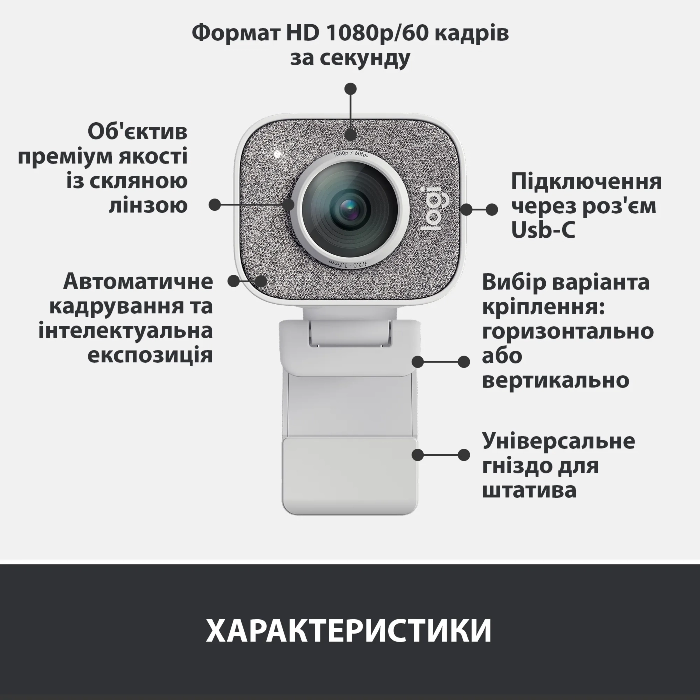 Купити Веб-камера Logitech StreamCam Off White (960-001297) - фото 6