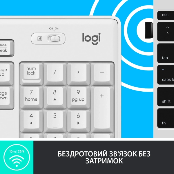 Купить Комплект клавиатура и мышь Logitech MK295 Silent Wireless Combo Off White US (920-009824) - фото 5