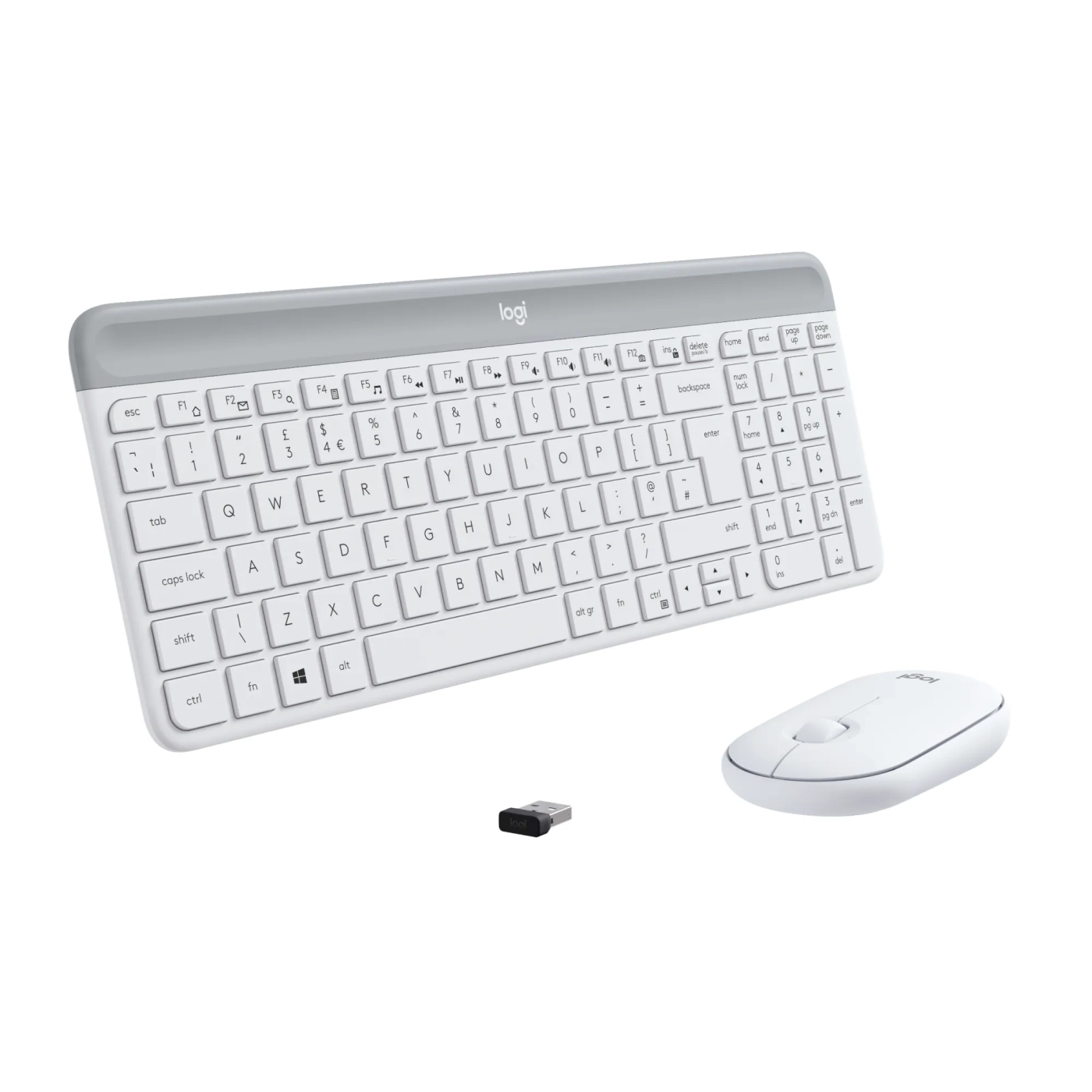 Купити Комплект клавіатура та миша Logitech MK470 Slim Wireless Combo Off White US (920-009205) - фото 1