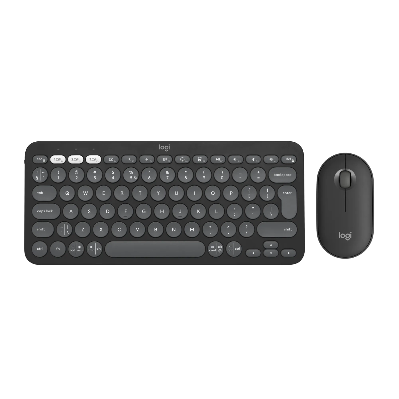 Купить Комплект клавиатура и мышь Logitech Pebble 2 Combo Graphite US 2.4GHZ/BT (920-012239) - фото 1