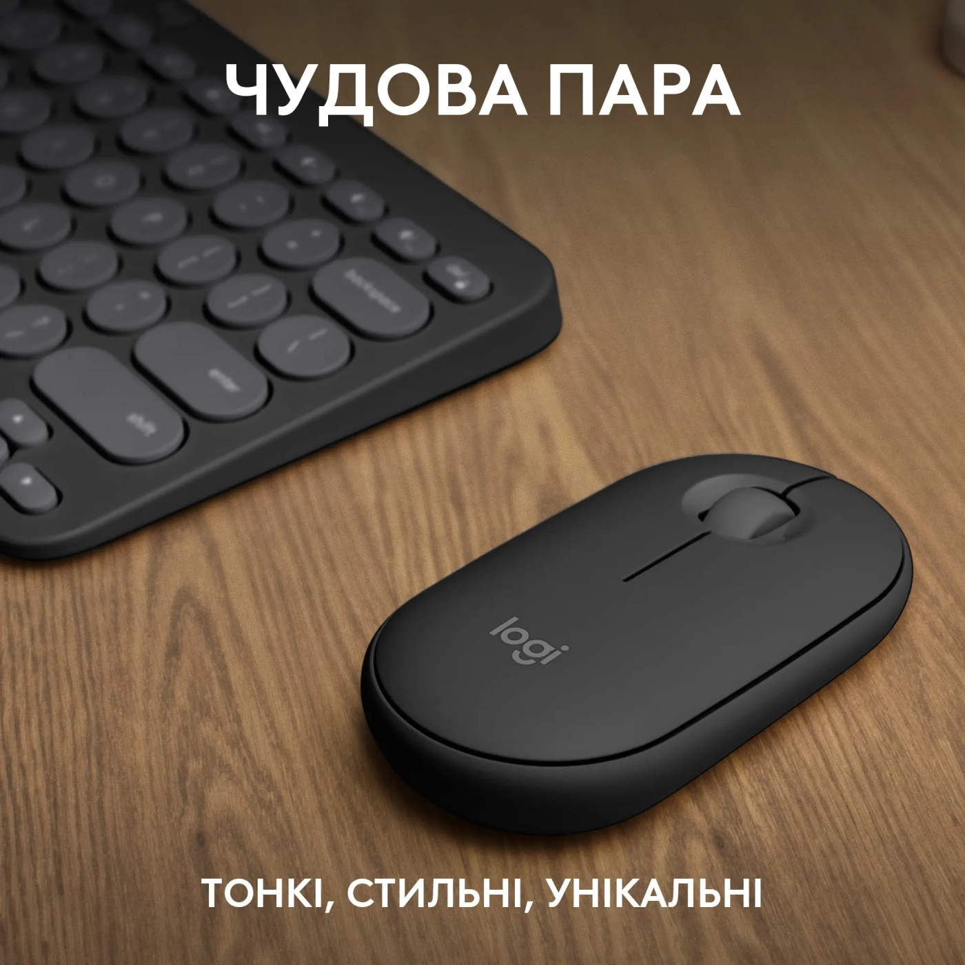 Купить Комплект клавиатура и мышь Logitech Pebble 2 Combo Graphite US 2.4GHZ/BT (920-012239) - фото 2