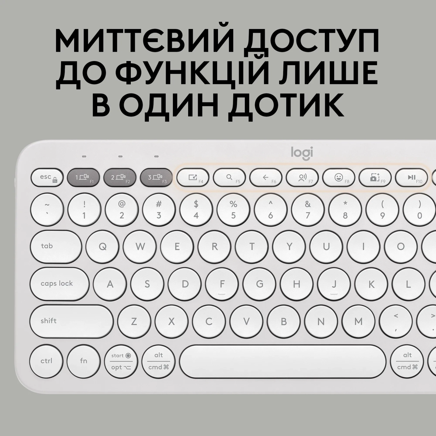 Купить Комплект клавиатура и мышь Logitech Pebble 2 Combo White US 2.4GHZ/BT (920-012240) - фото 5