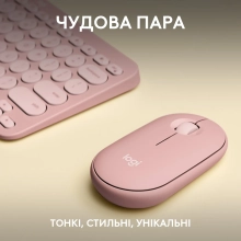 Купити Комплект клавіатура та миша Logitech Pebble 2 Combo Rose US 2.4GHZ/BT (920-012241) - фото 2