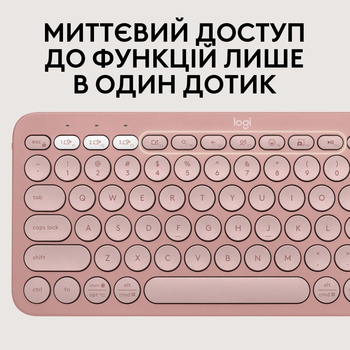Купити Комплект клавіатура та миша Logitech Pebble 2 Combo Rose US 2.4GHZ/BT (920-012241) - фото 5