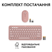 Купити Комплект клавіатура та миша Logitech Pebble 2 Combo Rose US 2.4GHZ/BT (920-012241) - фото 10