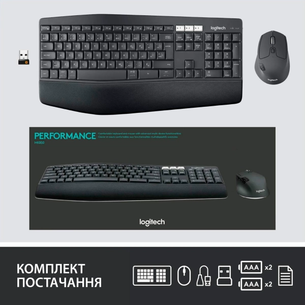 Купить Комплект клавиатура и мышь Logitech MK850 Wireless Performance Combo US (920-008226) - фото 9