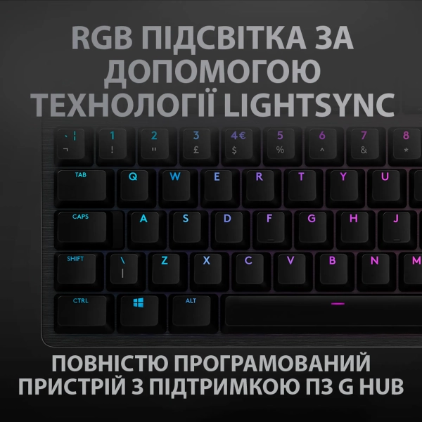 Купити Клавіатура Logitech G512 Carbon LightSync RGB Mechanical Gaming Keyboard with GX Brown switches (920-009352) - фото 7