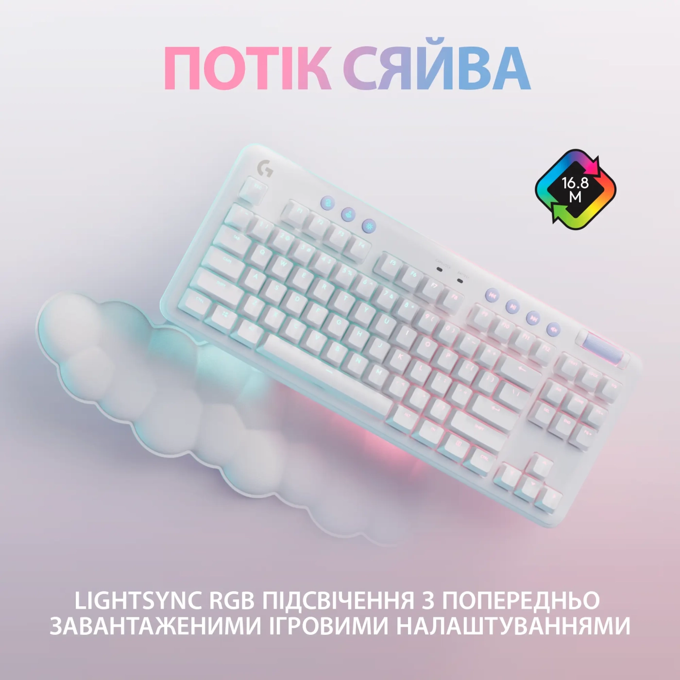 Купить Клавиатура Logitech G715 Gaming Keyboard Off White 2.4GHZ/BT Tactile (920-010465) - фото 4
