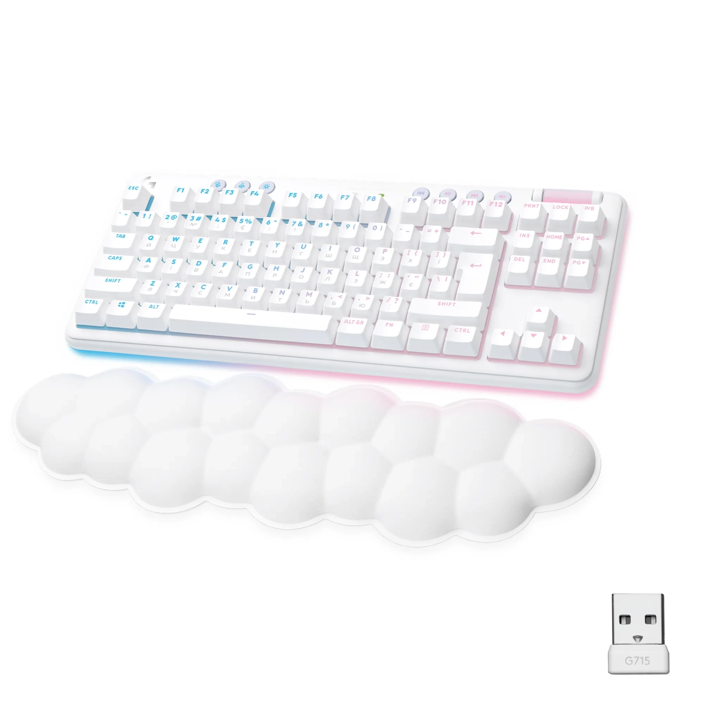 Купить Клавиатура Logitech G715 Gaming Keyboard Off White 2.4GHZ/BT Linear (920-010692) - фото 1