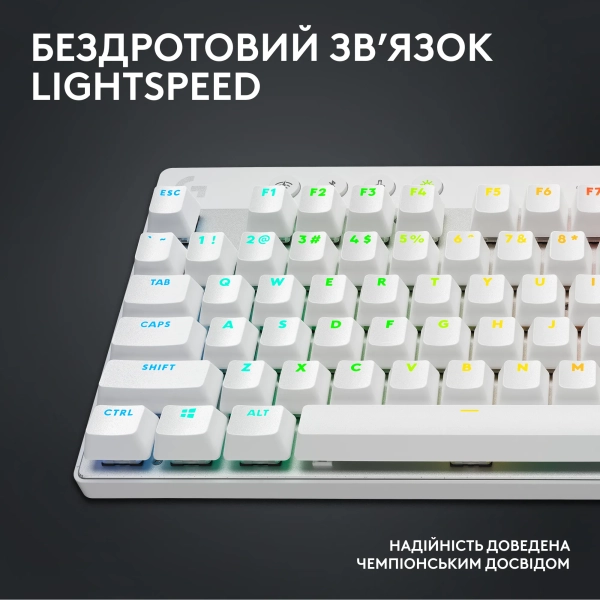 Купити Клавіатура Logitech G PRO X TKL Lightspeed Gaming Keyboard White 2.4GHZ/BT Tactile (920-012148) - фото 3