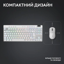 Купить Клавиатура Logitech G PRO X TKL Lightspeed Gaming Keyboard White 2.4GHZ/BT Tactile (920-012148) - фото 6