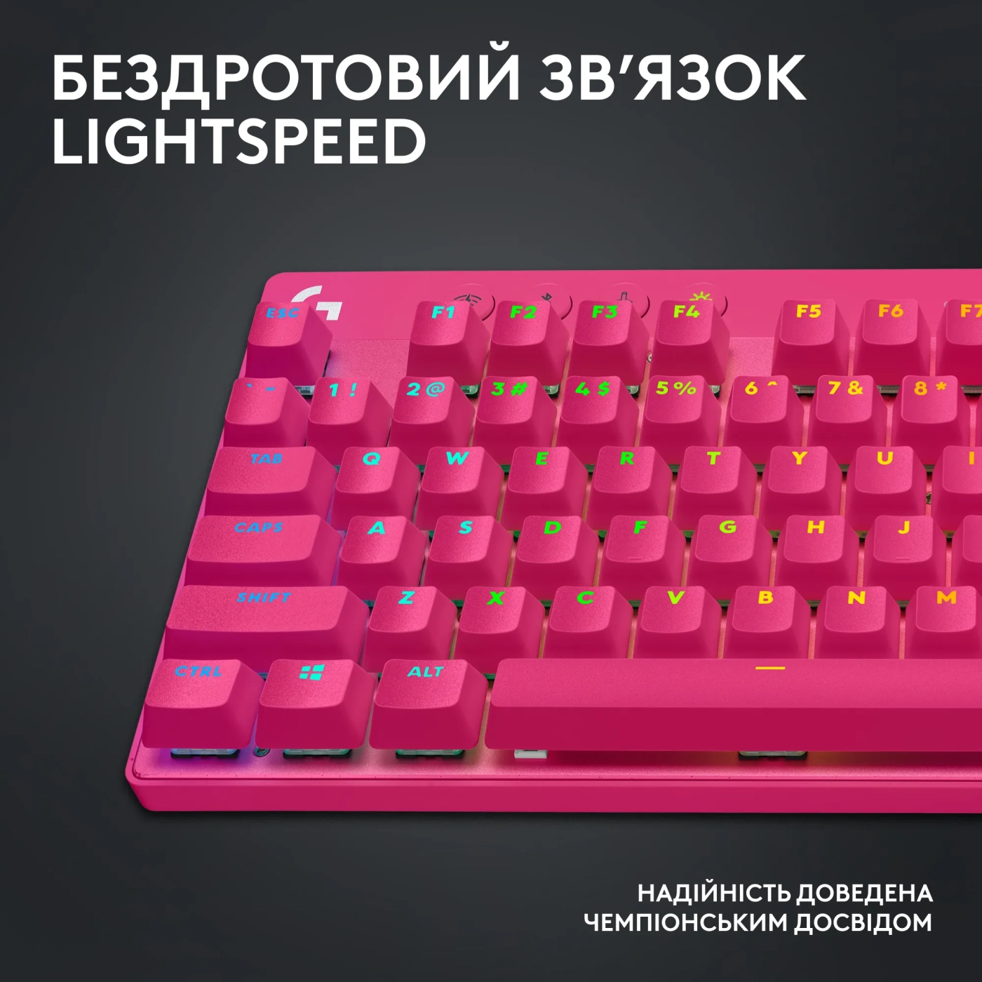 Купить Клавиатура Logitech G PRO X TKL Lightspeed Gaming Keyboard Magenta 2.4GHZ/BT Tactile (920-012159) - фото 3
