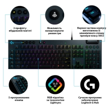 Купити Клавіатура Logitech G815 RGB Mechanical Gaming Keyboard GL Tactile Carbon USB (920-008992) - фото 6