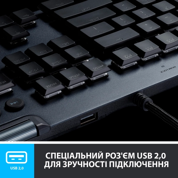 Купить Клавиатура Logitech G815 RGB Mechanical Gaming Keyboard GL Clicky Carbon USB (920-009095) - фото 3