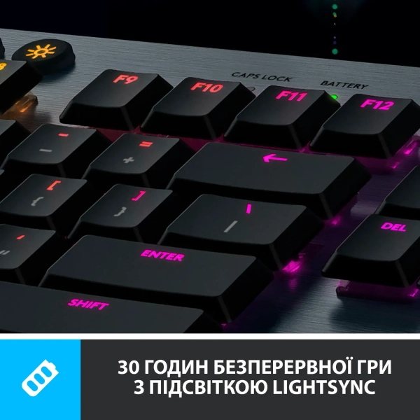 Купить Клавиатура Logitech G915 Lightspeed Wireless Mechanical Gaming Keyboard Carbon Linear (920-008962) - фото 6
