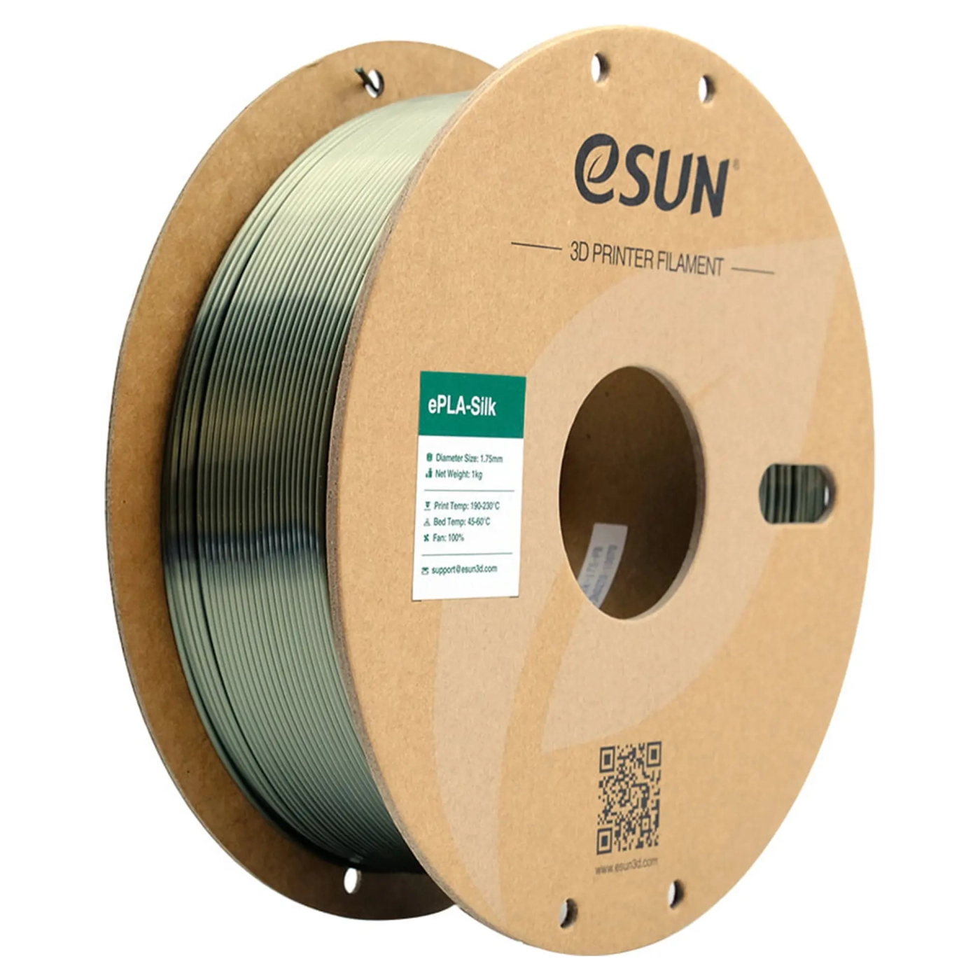 Купить eSilk-PLA Filament (пластик) для 3D принтера eSUN 1кг, 1.75мм, бронзовый (ESILK-PLA175FB1) - фото 1