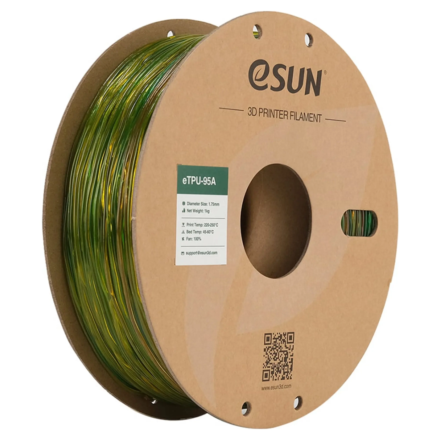 Купить eTPU-95A Filament (пластик) для 3D принтера eSUN 1кг, 1.75мм, радужный (ETPU-95A175RBB1) - фото 1