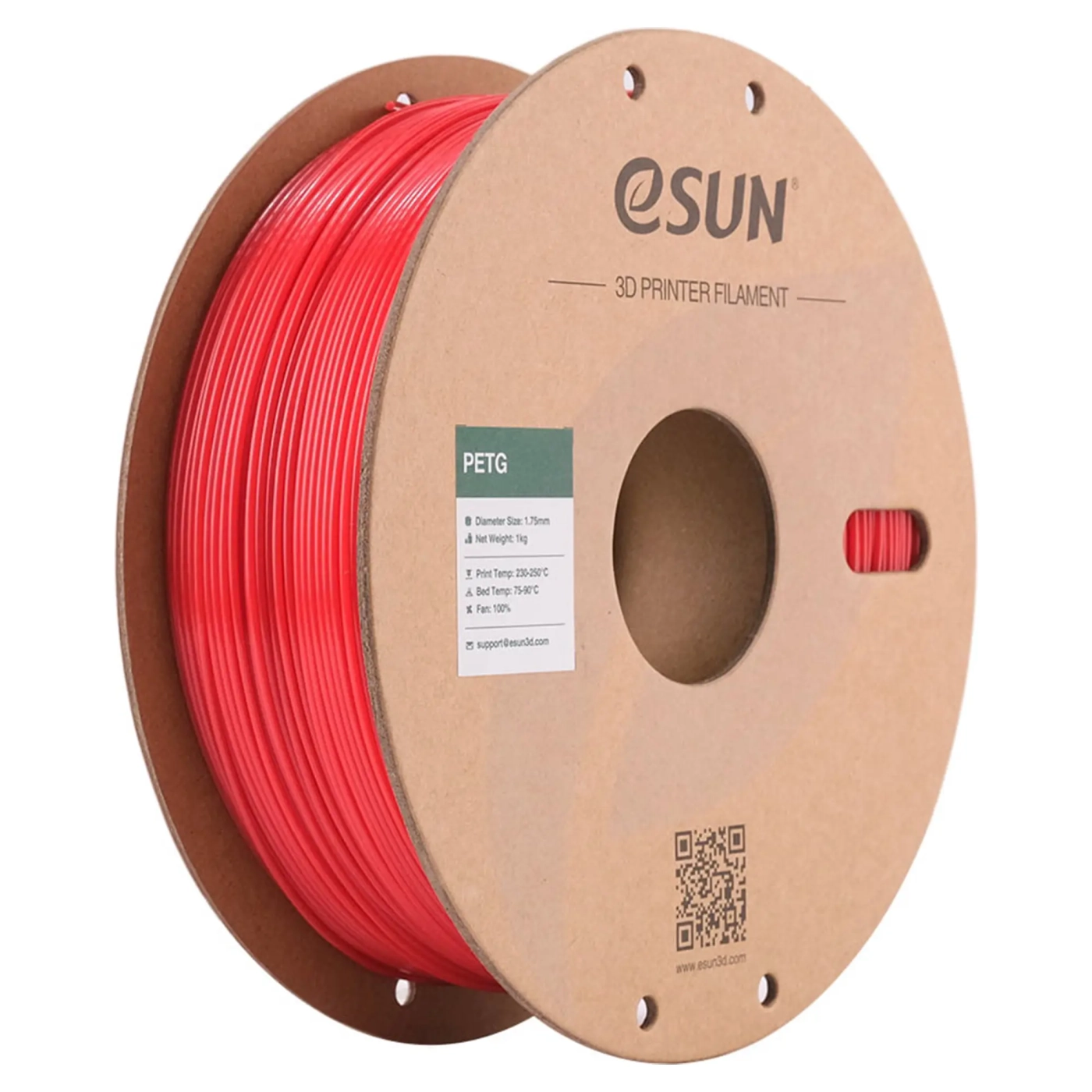 Купить PETG Filament (пластик) для 3D принтера eSUN 1кг, 1.75мм, насыщенный красный (PETG175SR1) - фото 1
