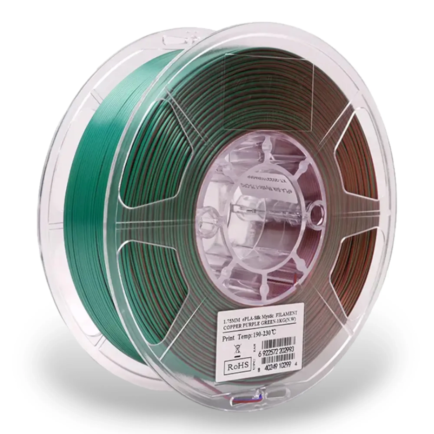 Купить ePLA-Silk Mystic Filament (пластик) для 3D принтера eSUN 1кг, 1.75мм, медный|фиолетовый|зеленый (S-MYSTIC175CPG1) - фото 2