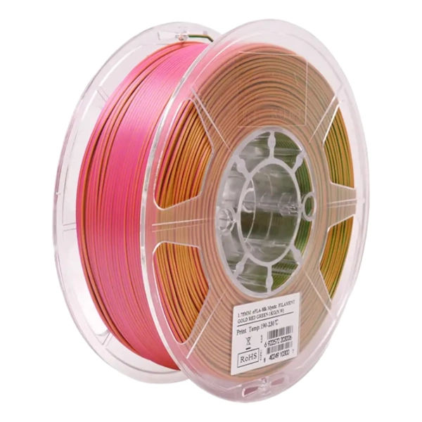 Купить ePLA-Silk Mystic Filament (пластик) для 3D принтера eSUN 1кг, 1.75мм, золото|красный|зеленый (S-MYSTIC175GRG1) - фото 2