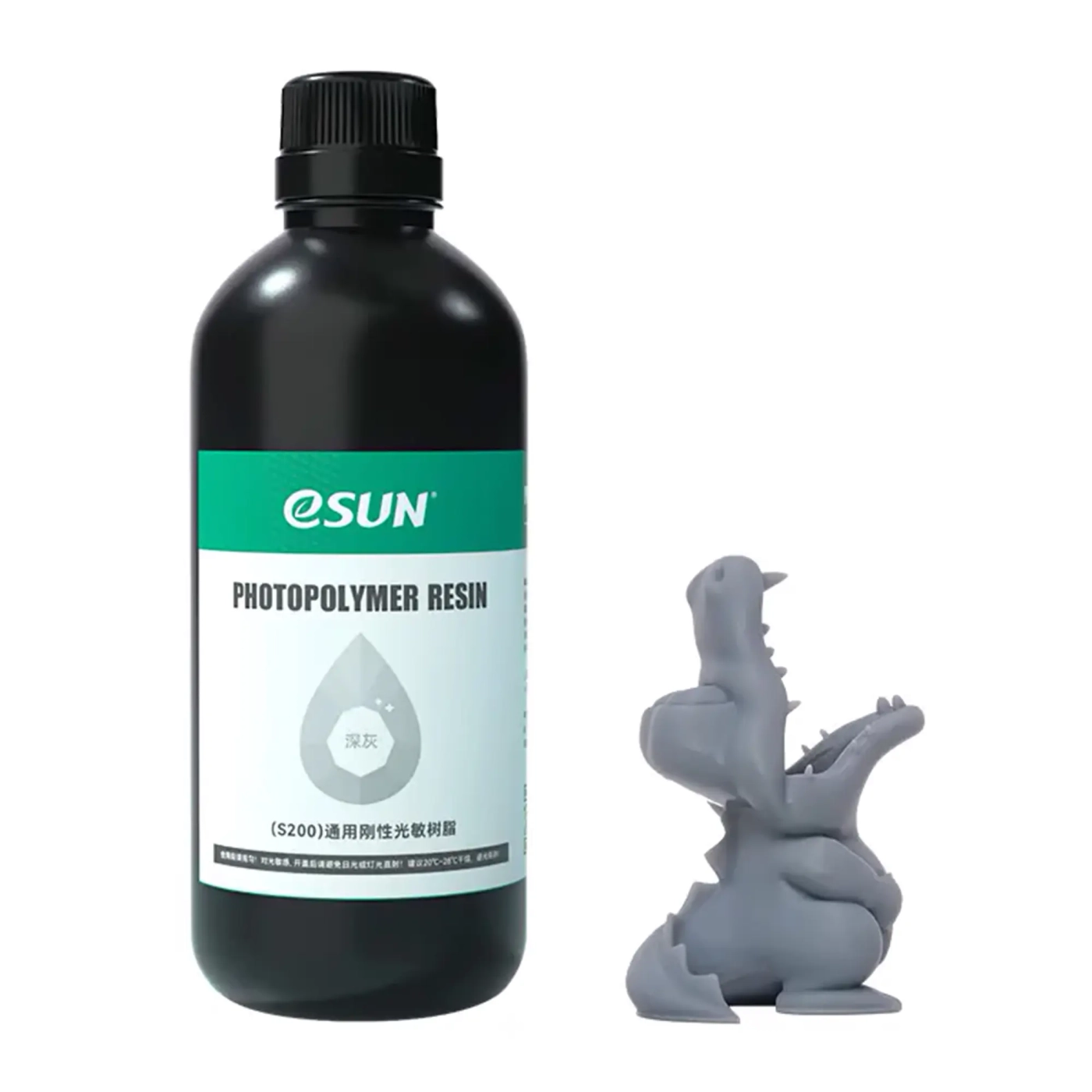 Купить Фотополимерная смола S200 Standard Resin eSUN 1кг, темно-серая (S200-DH1) - фото 1