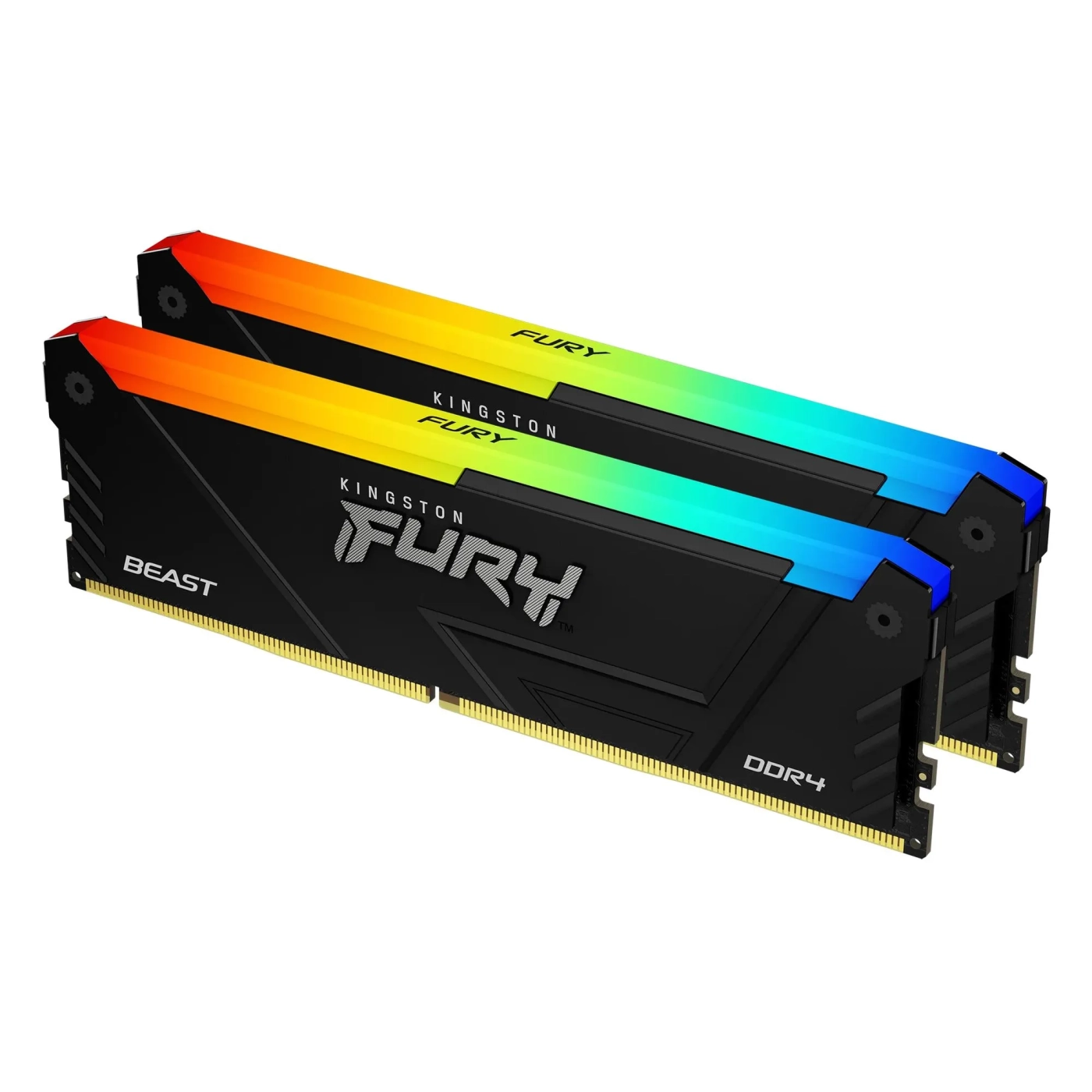 Купить Модуль памяти Kingston Fury Beast RGB Black DDR4-3200 32GB (2x16GB) CL16-20-20 1.35V XMP - фото 1