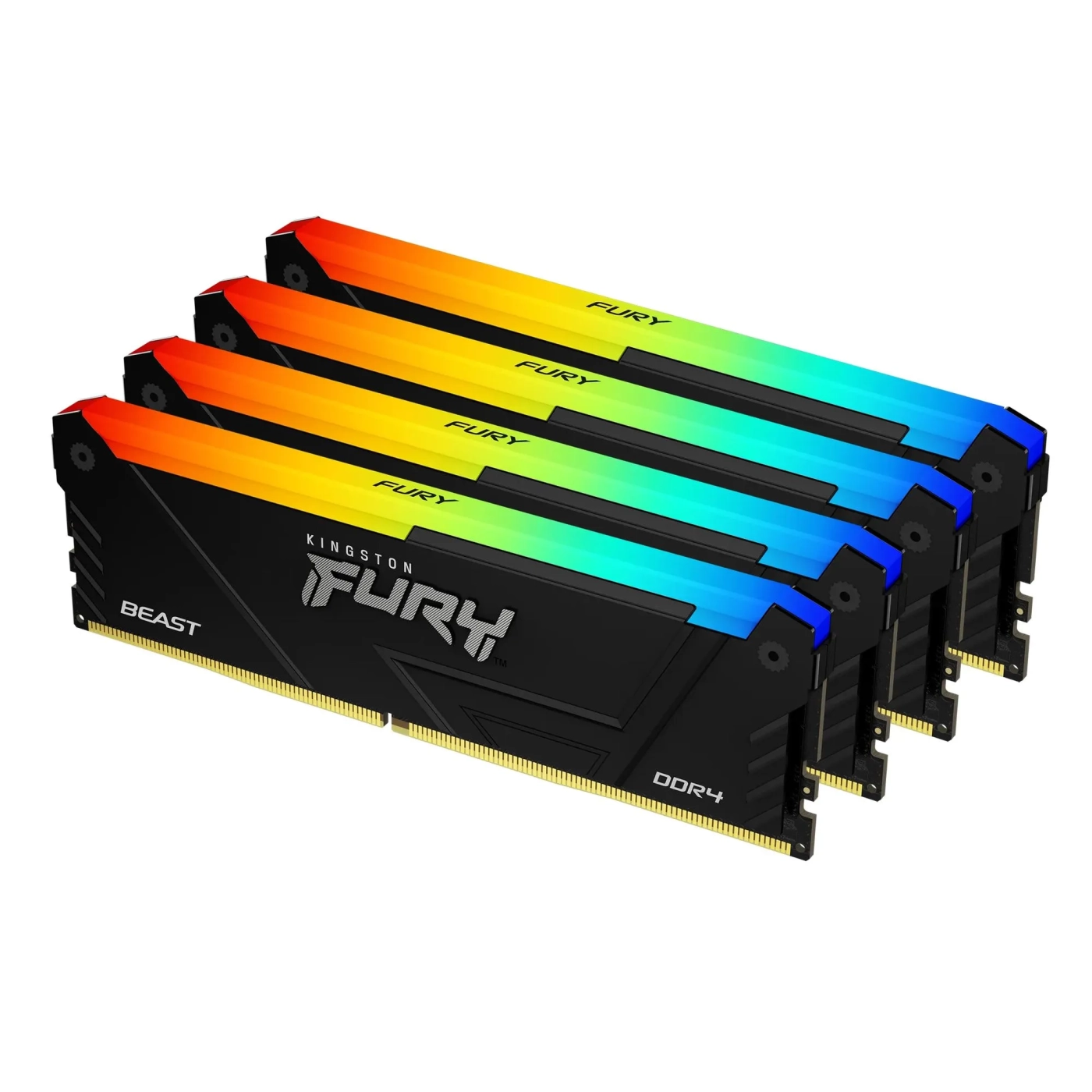Купить Модуль памяти Kingston Fury Beast RGB Black DDR4-3200 128GB (4x32GB) CL16-20-20 1.35V XMP - фото 1