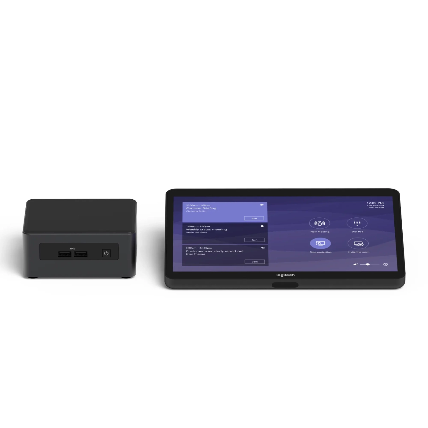 Купить Комплект для видеоконференций Logitech TAPMSTBASE/1 TAP NUC8I7BEH TEAMS NO CAM EU Plug - фото 1
