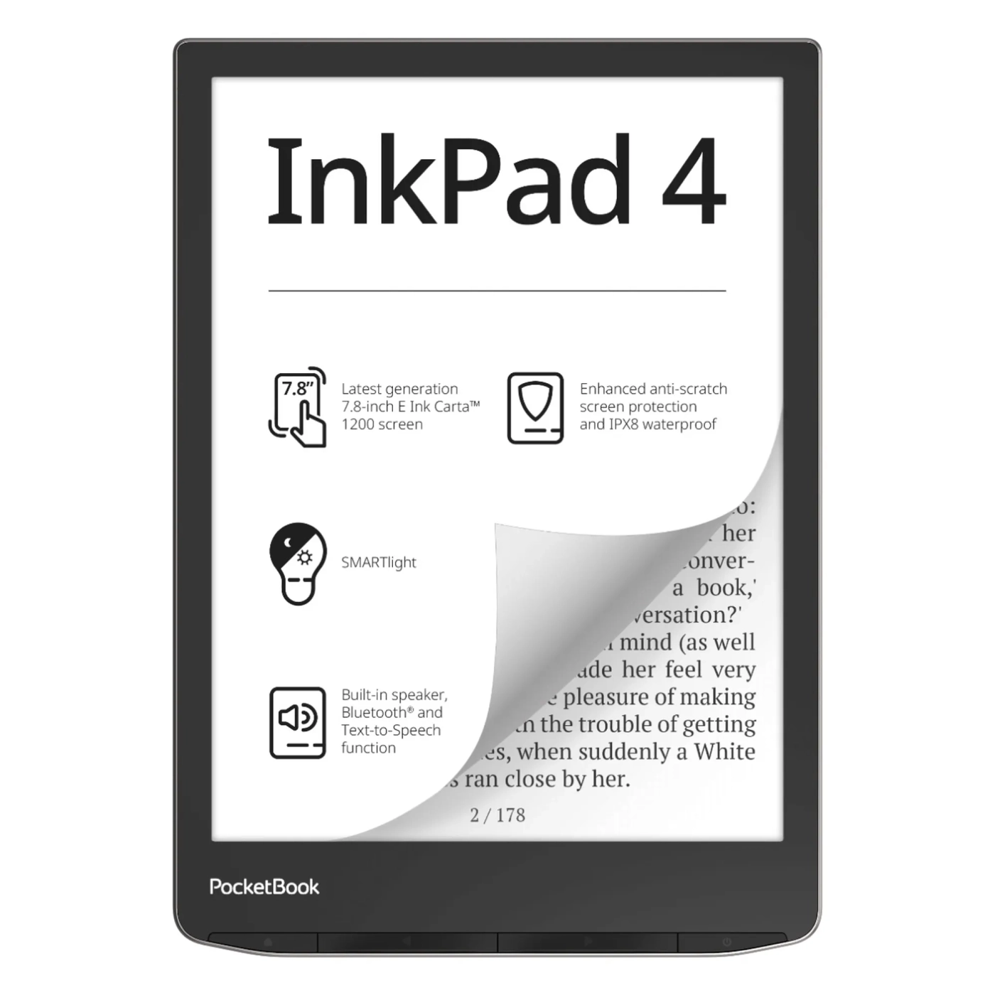 Купити Електронна книга PocketBook 743G InkPad 4, Stardust Silver - фото 1