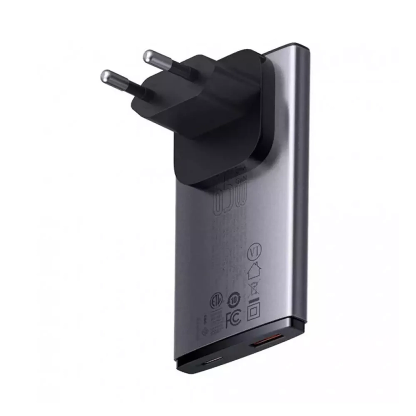 Купить Зарядное устройство для Baseus GaN5 Pro Ultra-Slim Fast Charger C U 65W (Overseas Edition) Gray - фото 3