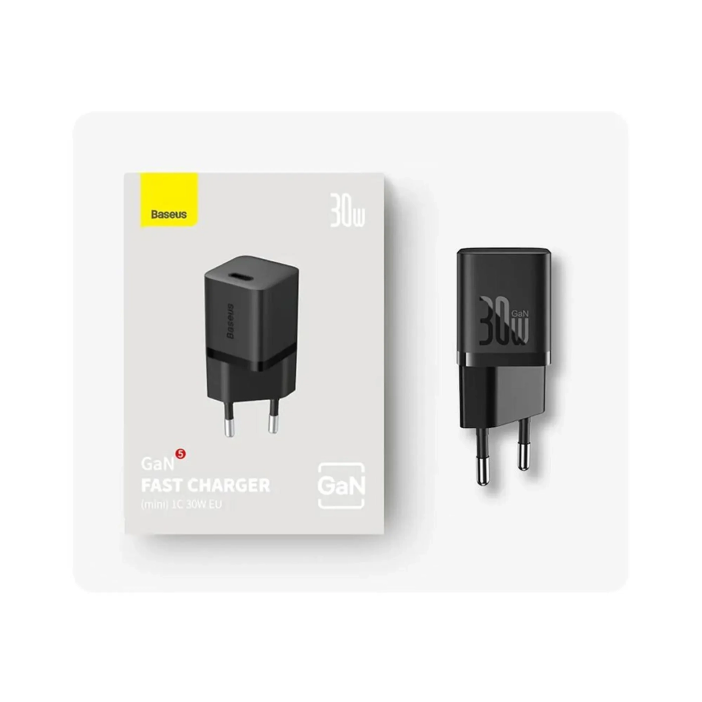 Купить Зарядное устройство для Baseus OS-Baseus GaN5 Fast Charger(mini) 1C 30W EU Black - фото 4