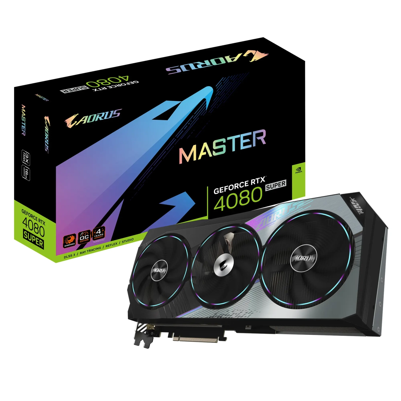 Купить Видеокарта AORUS GeForce RTX 4080 SUPER MASTER 16G (GV-N408SAORUS M-16GD) - фото 1