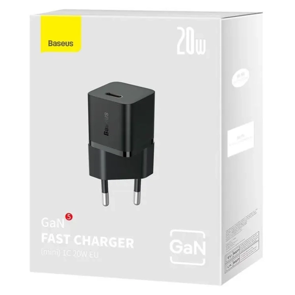 Купити Зарядний пристрій Baseus OS-Baseus GaN5 Fast Charger(mini) 20W Black (CCGN050101) - фото 6