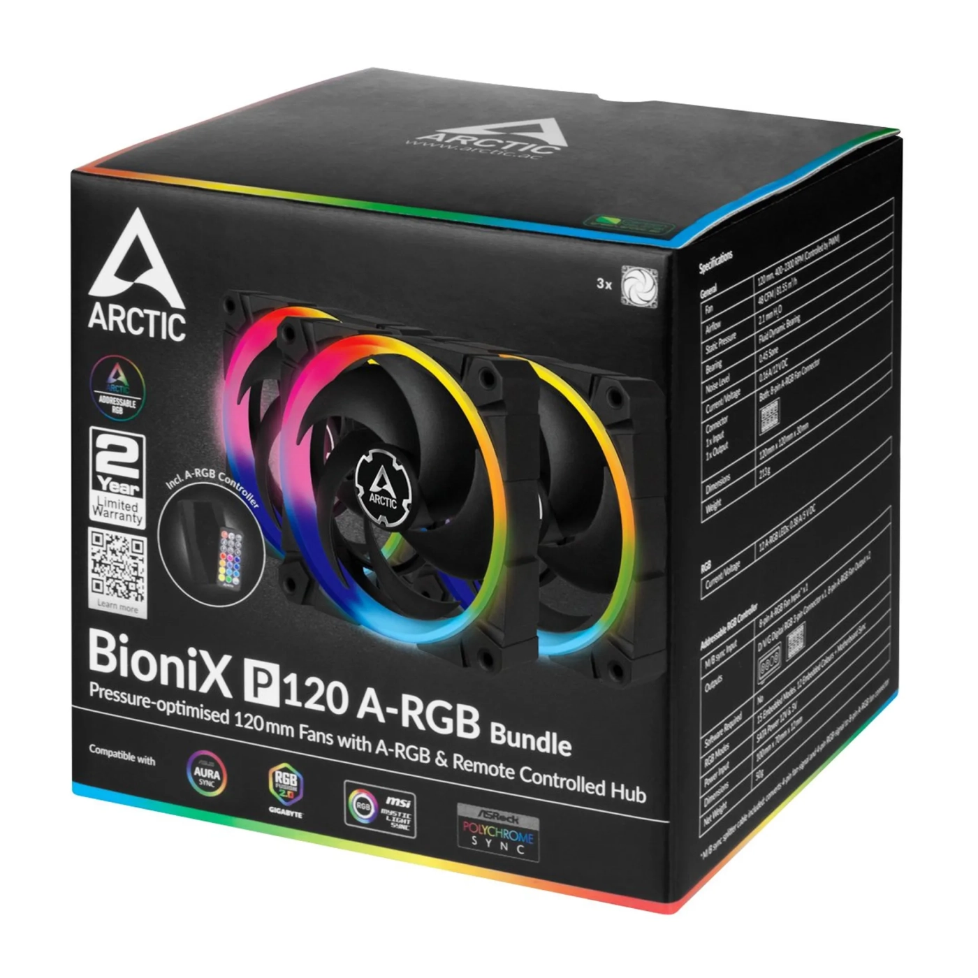 Купить Вентилятор Arctic P120 A-RGB 3x120mm ARGB (ACFAN00156A) - фото 5