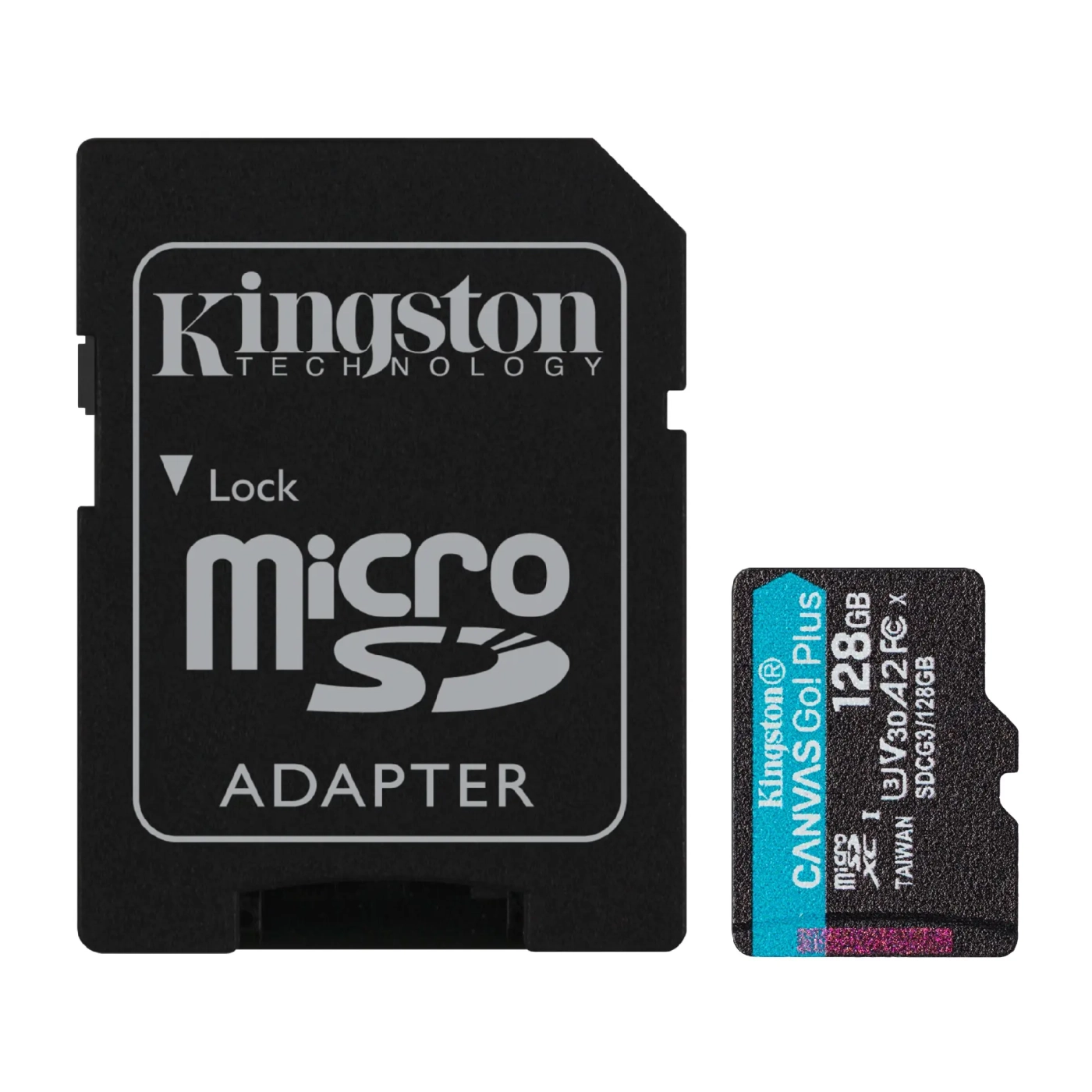 Купить Карта памяти Kingston microSDXC 128GB Canvas Go! Plus C10 UHS-I U3 V30 A2 + SD-адаптер (SDCG3/128GB) - фото 1