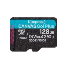 Купить Карта памяти Kingston microSDXC 128GB Canvas Go! Plus C10 UHS-I U3 V30 A2 (SDCG3/128GBSP) - фото 1