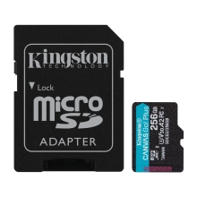 Купить Карта памяти Kingston microSDXC 256GB Canvas Go! Plus C10 UHS-I U3 V30 A2 + SD-адаптер (SDCG3/256GB) - фото 1