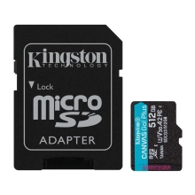 Купить Карта памяти Kingston microSDXC 512GB Canvas Go! Plus C10 UHS-I U3 V30 A2 + SD-адаптер (SDCG3/512GB) - фото 1