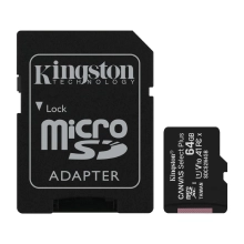 Купити Карта пам'яті Kingston microSDXC 64GB Canvas Select Plus C10 UHS-I U1 V10 A1 + SD-адаптер (SDCS2/64GB) - фото 1