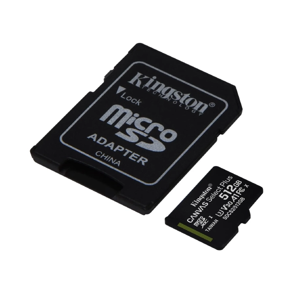 Купити Карта пам'яті Kingston microSDXC 512GB Canvas Select Plus C10 UHS-I U3 V30 A1 + SD-адаптер (SDCS2/512GB) - фото 2